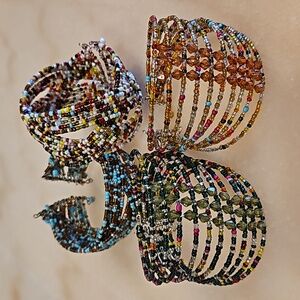 Lot of 4 Beautiful Multi-colored Beaded Bracelets